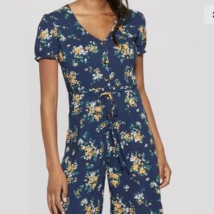 Navy Floral Jumpsuit